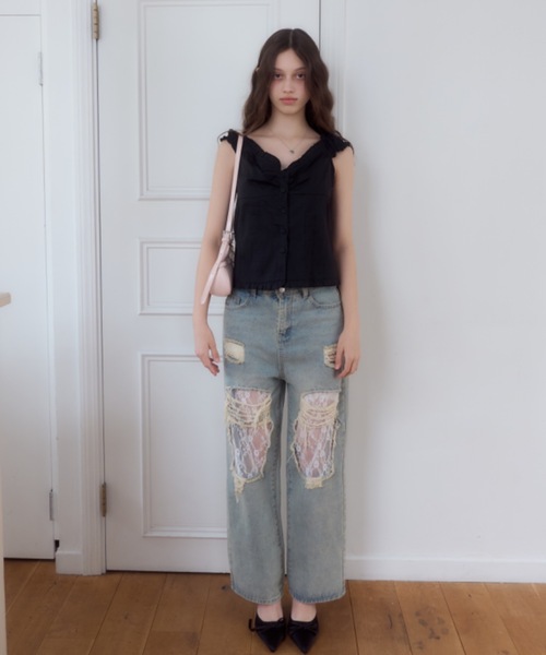 Birthday room(バースデイルーム)の「コットンノースリーブブラウス/Cotton sleeveless blouse(シャツ/ブラウス・レディース・ホワイト/ピンク/チェック/ブラック・FREE)」の15枚目の写真