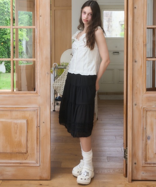 Birthday room(バースデイルーム)の「コットンノースリーブブラウス/Cotton sleeveless blouse(シャツ/ブラウス・レディース・ホワイト/ピンク/チェック/ブラック・FREE)」の10枚目の写真