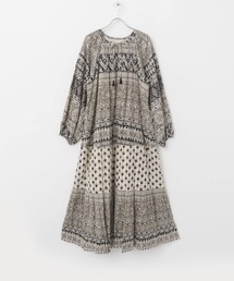URBAN RESEARCH ROSSO WOMEN | sara mallika　COTTON BORDER PRINT LONG DRESS(ワンピース)