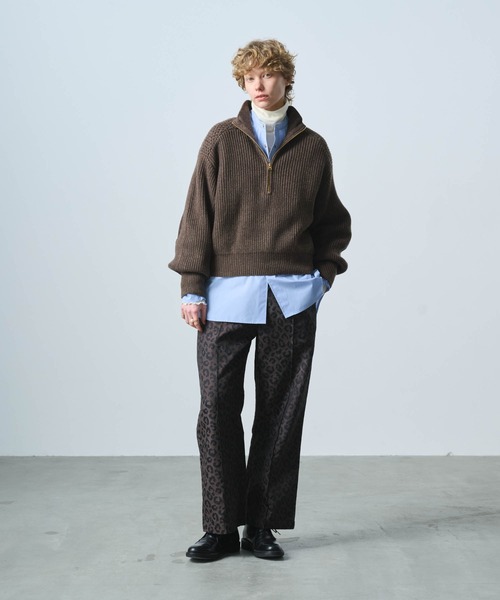 kha:ki（カーキ）の「「KHA:KI / カーキ」LEOPARD WIDE EASY PT（その他パンツ・レディース・ベージュ/ブラウン・1/2）」の3枚目の写真