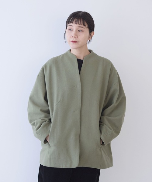 のらママ✦1回のみ着用✦yuni super100 Woolコクーンコーㇳ yuni（ユニ ）の「ウールsuper100 middle length cocoonコート（ノー