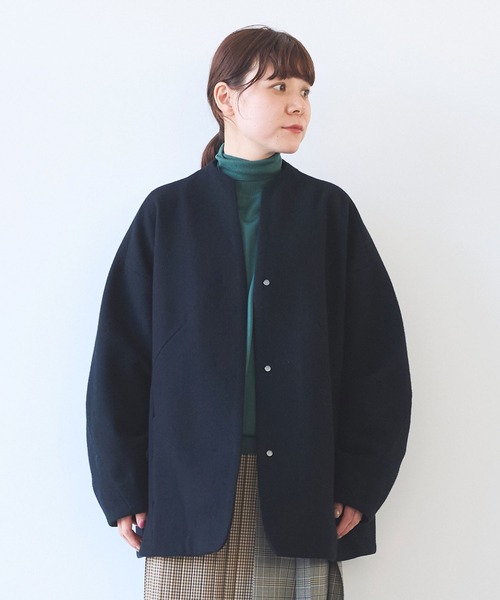 ユニ　yuni リネン　ガウン　ロング　コート　ブラック黒 アンゴラウール コンバーチブルロングコート （その他アウター