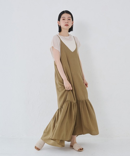 hunch(ハンチ)の「オーバーフレンチ シアーTシャツ(Tシャツ/カットソー・レディース・杢グレー/ダークブラウン/ベージュ/イエロー・FREE)」の14枚目の写真