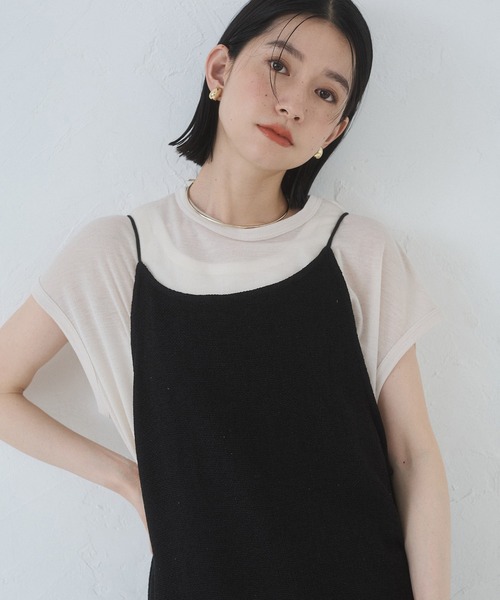 hunch(ハンチ)の「オーバーフレンチ シアーTシャツ(Tシャツ/カットソー・レディース・杢グレー/ダークブラウン/ベージュ/イエロー・FREE)」の16枚目の写真