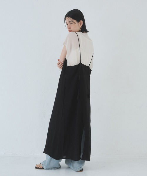 hunch(ハンチ)の「オーバーフレンチ シアーTシャツ(Tシャツ/カットソー・レディース・杢グレー/ダークブラウン/ベージュ/イエロー・FREE)」の18枚目の写真