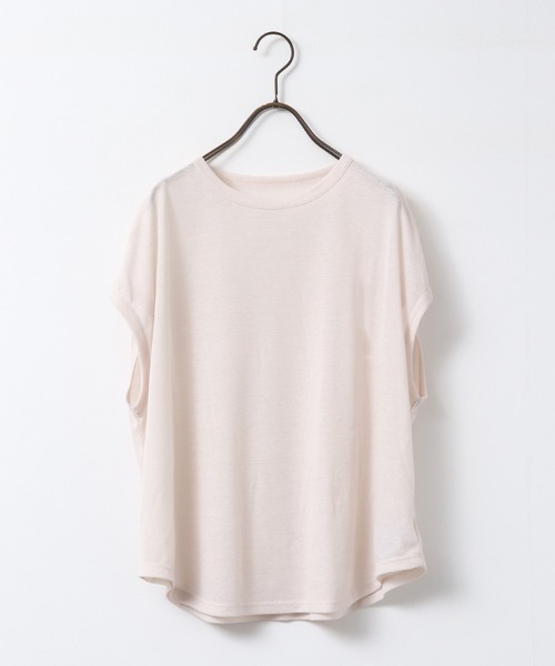 hunch(ハンチ)の「オーバーフレンチ シアーTシャツ(Tシャツ/カットソー・レディース・杢グレー/ダークブラウン/ベージュ/イエロー・FREE)」の11枚目の写真