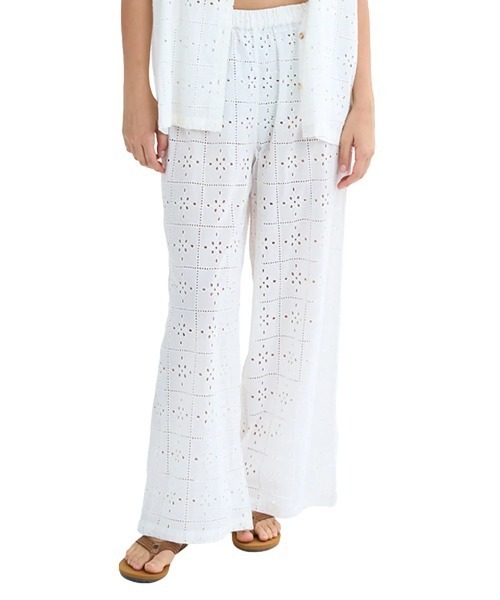 BILLABONG(ビラボン)の「BILLABONG レディース 【CRYSTAL TIDES】 EYELET CRUSH ELST PNT ロングパンツ 【2025年夏モデル】/ビラボンウエストゴムレースロングパンツ(その他パンツ・レディース・ホワイト・SMALL)」の7枚目の写真