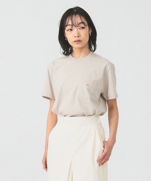DANTON(ダントン)の「DANTON / ポケット Tシャツ 26SS 洗濯可 ロゴオーバーサイズ リラックス メンズライク ダントン(Tシャツ/カットソー・レディース・レッド/ブラック/ベージュ・SMALL/MEDIUM)」の2枚目の写真