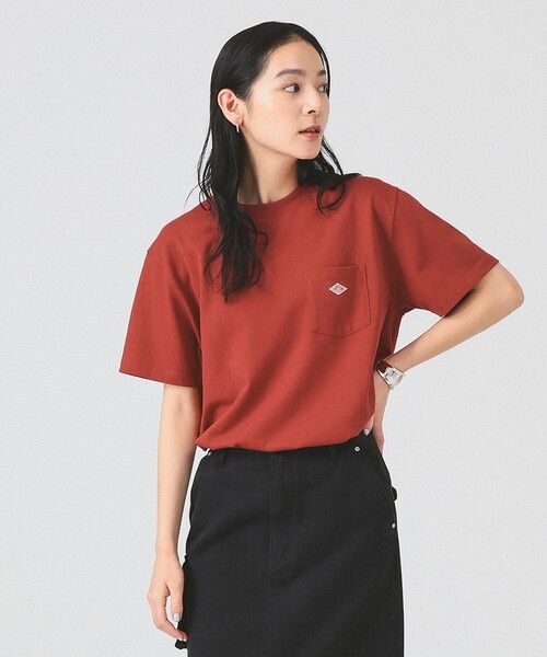 DANTON(ダントン)の「DANTON / ポケット Tシャツ 26SS 洗濯可 ロゴオーバーサイズ リラックス メンズライク ダントン(Tシャツ/カットソー・レディース・レッド/ブラック/ベージュ・SMALL/MEDIUM)」の3枚目の写真