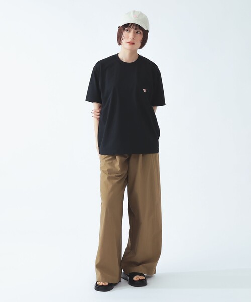 DANTON(ダントン)の「DANTON / ポケット Tシャツ 26SS 洗濯可 ロゴオーバーサイズ リラックス メンズライク ダントン(Tシャツ/カットソー・レディース・レッド/ブラック/ベージュ・SMALL/MEDIUM)」の4枚目の写真