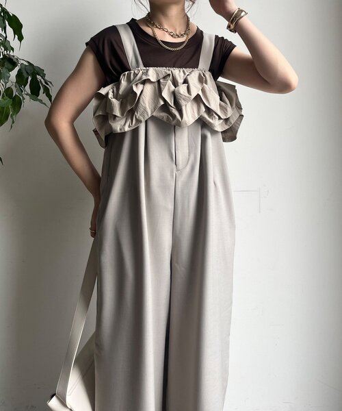 DouDou」 オーバーオール FREE ブラック レディース 2サイズ展開