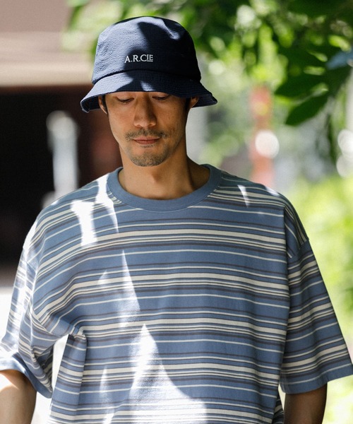 AMERICAN RAG CIE（アメリカンラグシー）の「【MEN,WOMEN】for BAYFLOW SEERSUCKER BUCKET HAT（ハット・メンズ・ワイン/ネイビー・FREE）」の4枚目の写真