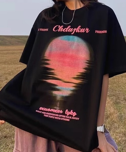 NOWLE（ノウル）の「【NOWLE】サンセット ブラー プリント 半袖 Tシャツ（Tシャツ/カットソー・メンズ・ブラック/アイボリー・MEDIUM/LARGE/X-LARGE）」の12枚目の写真