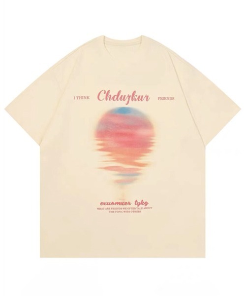 NOWLE（ノウル）の「【NOWLE】サンセット ブラー プリント 半袖 Tシャツ（Tシャツ/カットソー・メンズ・ブラック/アイボリー・MEDIUM/LARGE/X-LARGE）」の3枚目の写真