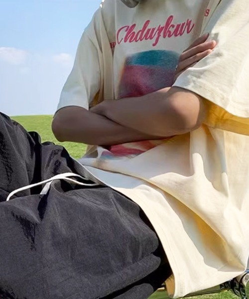 NOWLE（ノウル）の「【NOWLE】サンセット ブラー プリント 半袖 Tシャツ（Tシャツ/カットソー・メンズ・ブラック/アイボリー・MEDIUM/LARGE/X-LARGE）」の6枚目の写真