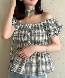 新品 オフショル チェック柄トップス Fサイズ cici9000134_1.jpg