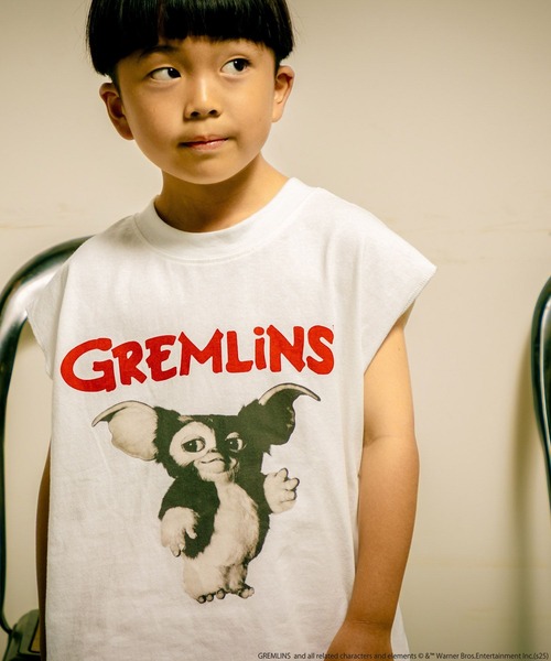 LOWRYS FARM（ローリーズファーム）の「グレムリンノースリーブ　 498648（Tシャツ/カットソー・キッズ・チャコールグレー/オフホワイト・110cm/150cm/140cm/130cm/120cm）」の1枚目の写真