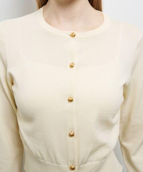 LANVIN en Bleu(ランバンオンブルー)の「メタルボタンベーシックカーディガン(ニット/セーター・レディース・オフホワイト/ブラック/オレンジ/ブラウン/ブルー・38)」の19枚目の写真