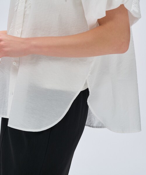 cloenc(クロエンス)の「【手洗い可】シアーローンフリルブラウス(シャツ/ブラウス・レディース・ホワイト/ライトブルー/ブラック・02)」の10枚目の写真