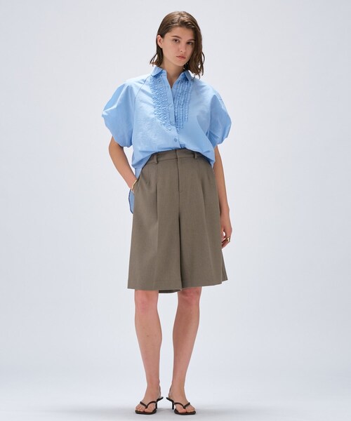 cloenc(クロエンス)の「【手洗い可】シアーローンフリルブラウス(シャツ/ブラウス・レディース・ホワイト/ライトブルー/ブラック・02)」の11枚目の写真