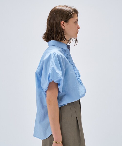 cloenc(クロエンス)の「【手洗い可】シアーローンフリルブラウス(シャツ/ブラウス・レディース・ホワイト/ライトブルー/ブラック・02)」の13枚目の写真