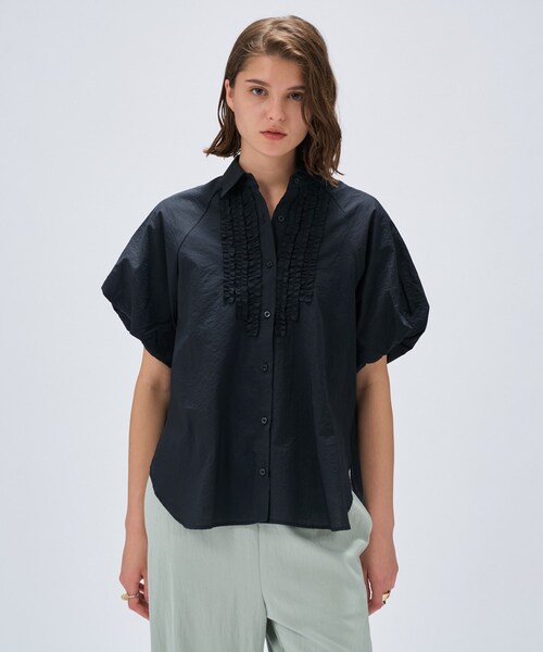 cloenc(クロエンス)の「【手洗い可】シアーローンフリルブラウス(シャツ/ブラウス・レディース・ホワイト/ライトブルー/ブラック・02)」の17枚目の写真