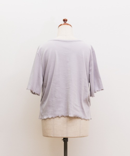 CLETTE(クレット)の「ギャザーデザインVネックカットソー(Tシャツ/カットソー・レディース・ラベンダー/ブラック/アイボリー・3L/4L/LL)」の19枚目の写真