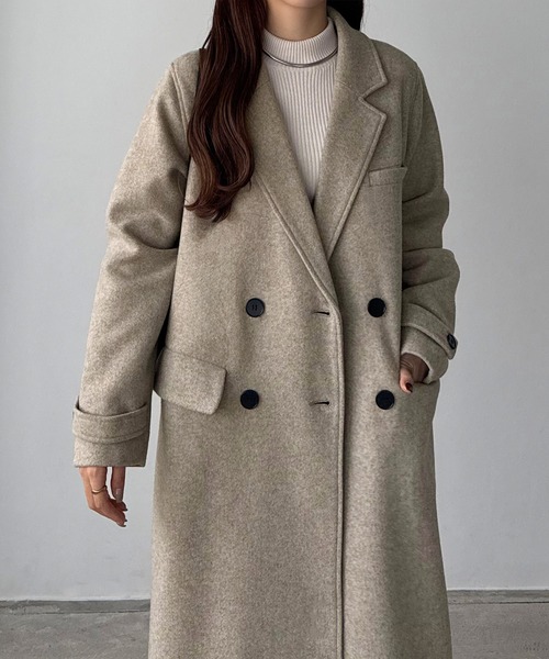 ダブルボタンロングチェスターコート（チェスターコート）｜callautia