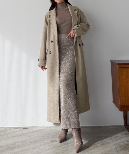 ダブルボタンロングチェスターコート（チェスターコート）｜callautia