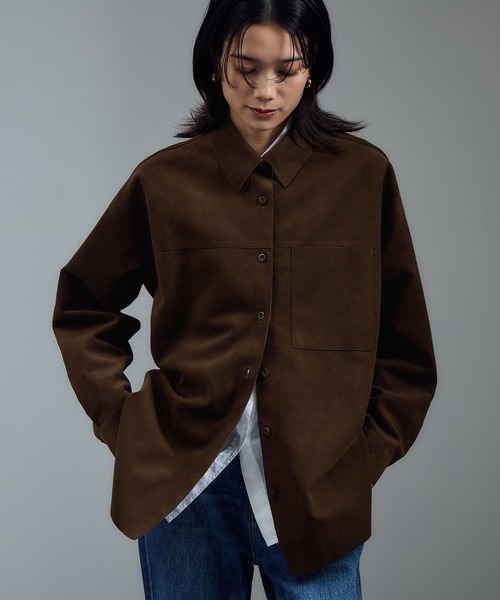 【ブラウン（22）】Ultrasuede(R)オーバーシャツ / セットアップ対応 セール】Ultrasuede(R)オーバーシャツ / セットアップ対応（シャツ