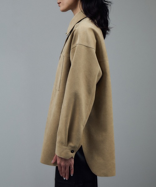 ブラウス シャツ Ultrasuede(R)オーバーシャツ「セットアップ対応」 レディース SALON adam et rope'｜Ultrasuede(R)オーバーシャツ