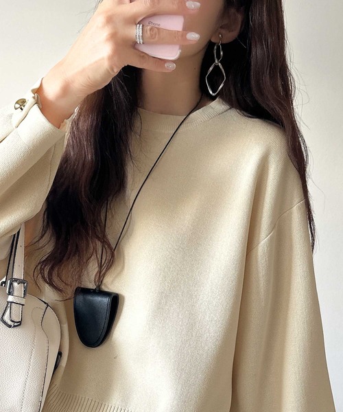 classicalelf（クラシカルエルフ）の「ゆったりなのに上品でキチンと見え。ミラノリブ袖先ゴールドボタンプルオーバー（ニット/セーター・レディース・ネイビー/ホワイト系その他/ブラウン/レッド/ブラック/アイボリー/ブラック系その他・LARGE/MEDIUM/SMALL/X-LARGE）」の11枚目の写真