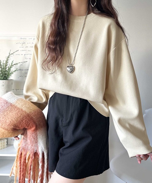 classicalelf（クラシカルエルフ）の「ゆったりなのに上品でキチンと見え。ミラノリブ袖先ゴールドボタンプルオーバー（ニット/セーター・レディース・ネイビー/ホワイト系その他/ブラウン/レッド/ブラック/アイボリー/ブラック系その他・LARGE/MEDIUM/SMALL/X-LARGE）」の13枚目の写真