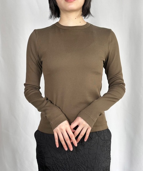 G.V.G.V.(ジーヴィージーヴィー)の「RIB L/S TEE(Tシャツ/カットソー・レディース・ブラウン/ネイビー・ONE SIZE)」の3枚目の写真