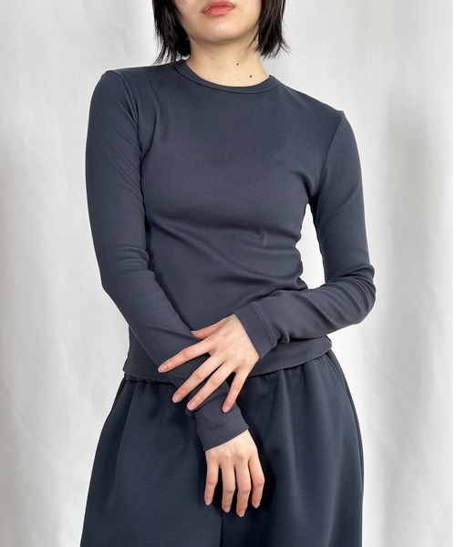 G.V.G.V.(ジーヴィージーヴィー)の「RIB L/S TEE(Tシャツ/カットソー・レディース・ブラウン/ネイビー・ONE SIZE)」の5枚目の写真
