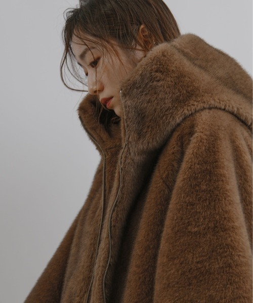 エコミンクファーフーディーブルゾン（ブルゾン）｜Palm Riche