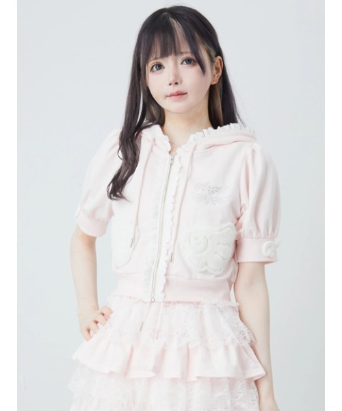 Ank Rouge（アンクルージュ）の「天使のPK（パーカー・レディース・グレー/ブラック/ピンク・M）」の3枚目の写真