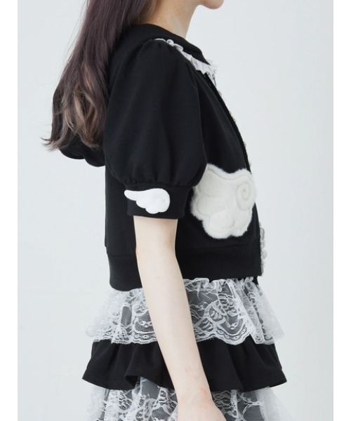 Ank Rouge（アンクルージュ）の「天使のPK（パーカー・レディース・グレー/ブラック/ピンク・M）」の6枚目の写真