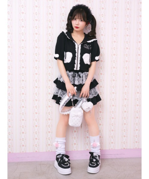 Ank Rouge（アンクルージュ）の「天使のPK（パーカー・レディース・グレー/ブラック/ピンク・M）」の11枚目の写真