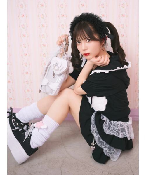 Ank Rouge（アンクルージュ）の「天使のPK（パーカー・レディース・グレー/ブラック/ピンク・M）」の12枚目の写真