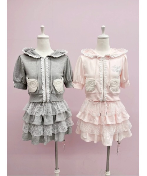 Ank Rouge（アンクルージュ）の「天使のPK（パーカー・レディース・グレー/ブラック/ピンク・M）」の14枚目の写真