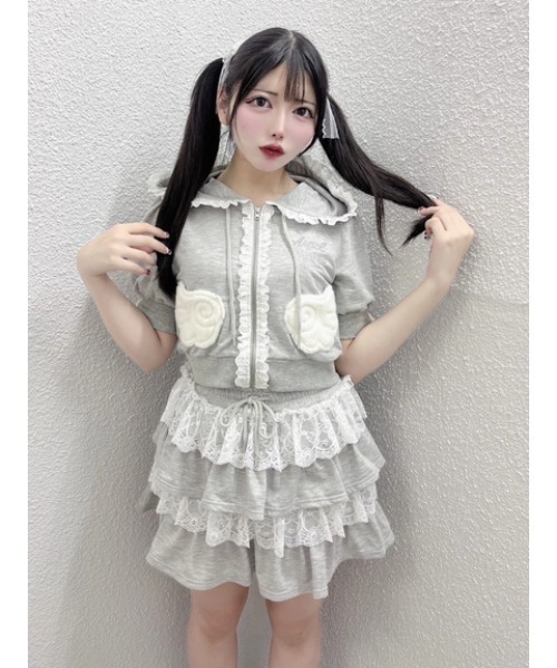 Ank Rouge（アンクルージュ）の「天使のPK（パーカー・レディース・グレー/ブラック/ピンク・M）」の17枚目の写真