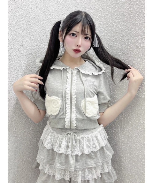 Ank Rouge（アンクルージュ）の「天使のPK（パーカー・レディース・グレー/ブラック/ピンク・M）」の18枚目の写真