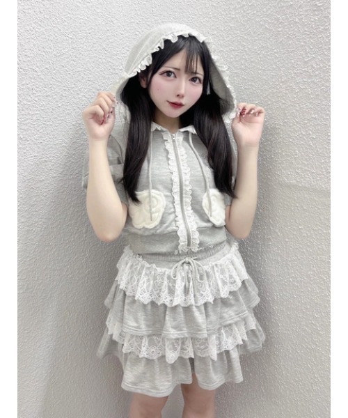 Ank Rouge（アンクルージュ）の「天使のPK（パーカー・レディース・グレー/ブラック/ピンク・M）」の19枚目の写真