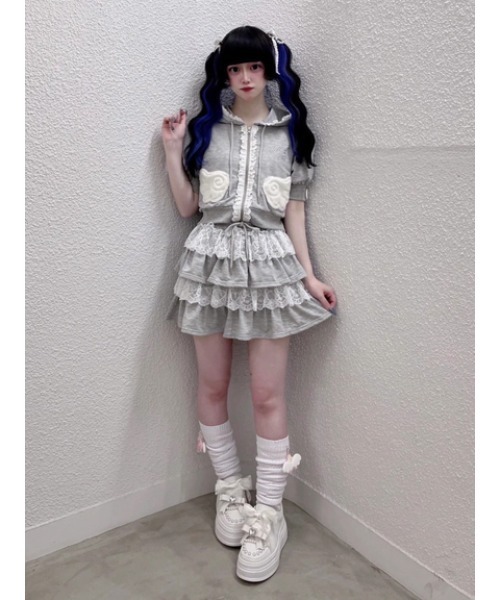 Ank Rouge（アンクルージュ）の「天使のPK（パーカー・レディース・グレー/ブラック/ピンク・M）」の20枚目の写真