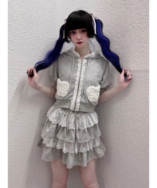 Ank Rouge（アンクルージュ）の「天使のPK（パーカー・レディース・グレー/ブラック/ピンク・M）」の21枚目の写真