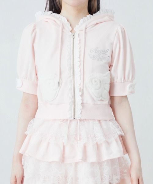 Ank Rouge(アンクルージュ)の「天使のPK(パーカー・レディース・グレー/ブラック/ピンク・M)」の10枚目の写真