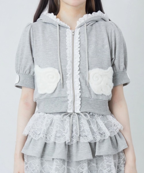 Ank Rouge(アンクルージュ)の「天使のPK(パーカー・レディース・グレー/ブラック/ピンク・M)」の14枚目の写真