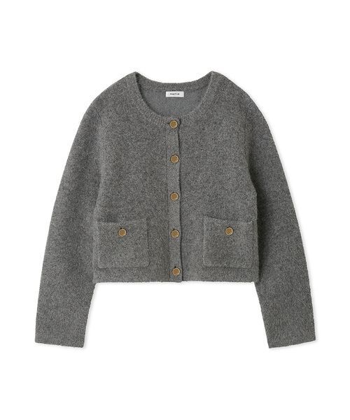 【新品未使用タグ付き】フォックスウールニットジャケット　グレー フォックスウールニットジャケット（カーディガン/ボレロ）｜FRAY I.D