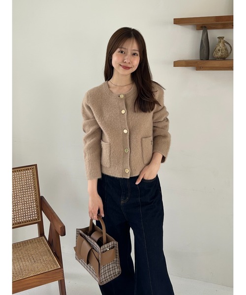 【FRAY I.D 新作タグ付】フォックスウールニットジャケット フォックスウールニットジャケット（カーディガン/ボレロ）｜FRAY I.D